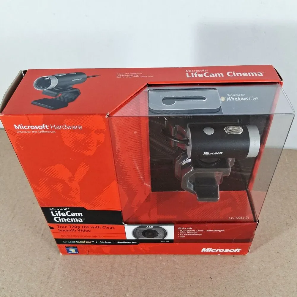 Microsoft Lifecam Cinema 1393 720p HD Wide Screen Webcam USB Camera NEW